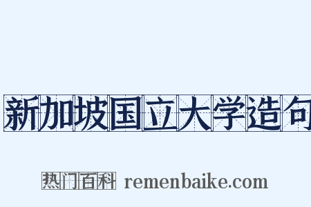 新加坡国立大学造句是什么意思的图片